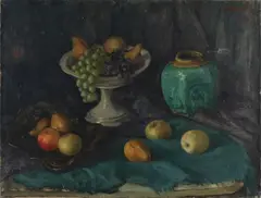 Stilleven met fruit en gemberpot by Anton van der Vet, Olieverf op linnen, sold Jan 2021