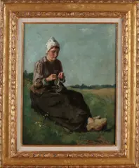 David de la mar, 1832-1898, Breien, Olieverf op paneel