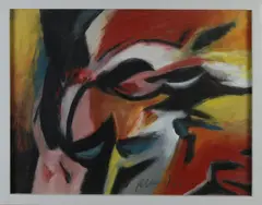 Dirkjan Ribbeling, Abstracte compositie, Olieverf op paneel