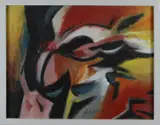 Dirkjan Ribbeling, Abstracte compositie, Olieverf op paneel