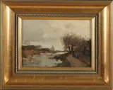 Aris Knikker, Riviergezicht met wandelaars