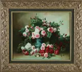 P. Florek, Stilleven met rozen, Olieverf op linnen