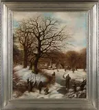 J. van Holten, Wintergezicht, Olieverf op linnen