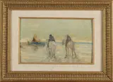 Paul Arntzenius, Strandjutten te paard, Olieverf op paneel