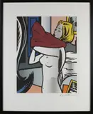 Roy Lichtenstein, Halfnaakte vrouw kleedt zich aan, Lithografie op papier