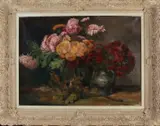 J.W.D. Hartog, Bloemstilleven, Olieverf op linnen