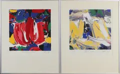 2x J.A. Smit, 2x Tulpen zeefdurk, Litho op papier