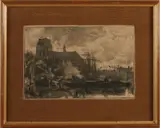 Jacob Maris, Stadsgezicht, Litho op papier