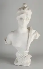 Marmeren buste by Emmanuel Villanis, Grote wit marmeren buste van E, sold Jan 2021