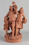 1900 by Antieke Franse terracotta figurengroep, Antieke Franse terracotta figurengroep, sold Jan 2021