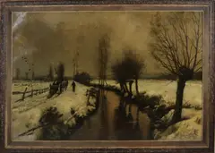 Hollands wintergezicht by Groot werk van Barend Brouwer, 1872-, Olieverf op linnen, sold Oct 2020