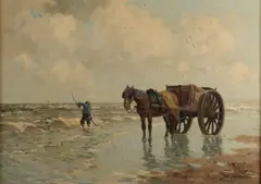 G.J. Delfgaauw, Schelpenvisser, Olieverf op linnen