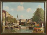 P.J.A. Wagemans, Bloemenmarkt Amsterdam, Olieverf op linnen