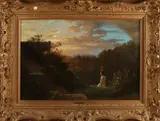 François-Louis Français, Italiaans landschap, Olieverf op linnen
