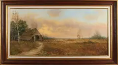 Albert Wessels, Schaapskooi, Olieverf op linnen