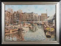 H.C.A. Paradies, Havengezicht Pernis, Gouache op papier