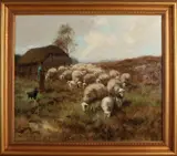 C. Verschuur, Schapen, Olieverf op linnen