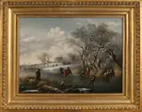 Monogram onduidelijk, Hollandse ijspret, Olieverf op paneel