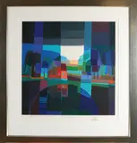 Bij de brug by Ton Schulten, 1938 Ootmarsum, Zeefdruk op papier, sold Oct 2020