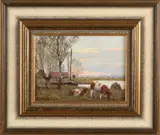 Willem Jacobus Alberts, Poldergezicht met koeien, Olieverf op linnen