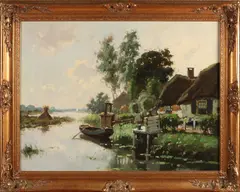 Henk Bellaard, Polderlandschap, Olieverf op linnen