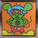 Keith Haring '86, Muis met bril, Lithografie op papier