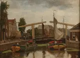 J.A. Hesterman, Hollands stadsgezicht, Olieverf op linnen