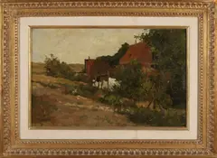Théophile de Bock, Huis in de duinen, Olieverf op linnen