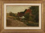 Théophile de Bock, Huis in de duinen, Olieverf op linnen
