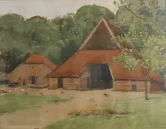 Willem Witjens, Boerderij te Delden, Aquarel op papier