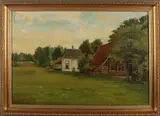 Jaap van Kregten, Twentse boerderij met boerin bij wastobbe