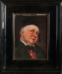 L. Brauer, Duitse man met hoofdbedekking, Olieverf op paneel