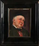 L. Brauer, Duitse man met hoofdbedekking, Olieverf op paneel