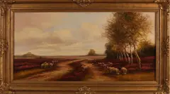 Hollands heidegezicht by C.H. Beltman, 1930, Olieverf op paneel, sold Oct 2020