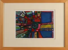 Hoshyar Rasheed, Abstract, Olieverf op papier