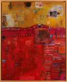 Hoshyar Rasheed, Het rode liedje, 2001, Acryl op linnen