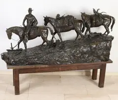 Gesigneerd bronzen beeld van R, R. Clark