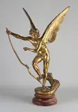 1900 by Antiek vergulde Amor op sokkel, sold Oct 2020