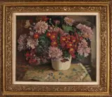 Evert Moll, Stilleven met vaas en bloemen, Olieverf op linnen