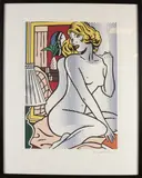 Roy Lichtenstein, Naakte blondine voor spiegel, Lithografie op papier