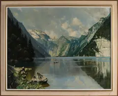 C. Dettmer, Oostenrijks bergmeer, Olieverf op linnen