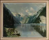 C. Dettmer, Oostenrijks bergmeer, Olieverf op linnen