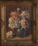 M. Nefkens, Vaas met bloemen, Aquarel op papier