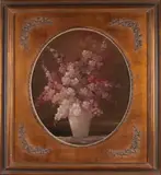 M. van Lente, Vaas met bloemen, Olieverf op linnen