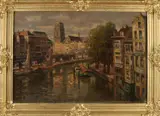 A. Zuiderwijk, Stadsgezicht Rotterdam, Olieverf op linnen
