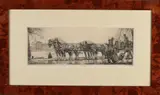 Wim Hofker, Bierwagen langs de Amstel, Ets op papier