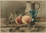 J.H. Coster, Stilleven met fruit etc., Aquarel op papier