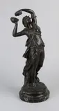 Clodion by 19e Eeuws Frans bronzen figuur op marmeren basement, 19e Eeuws Frans bronzen figuur op marmeren basement, sold Jul 2020