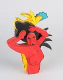 Vrouwelijk naakt by Houten sculptuur van Corneille '96, sold Jul 2020