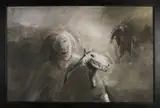Christa Näher, Figuur met hond, Olieverf op linnen